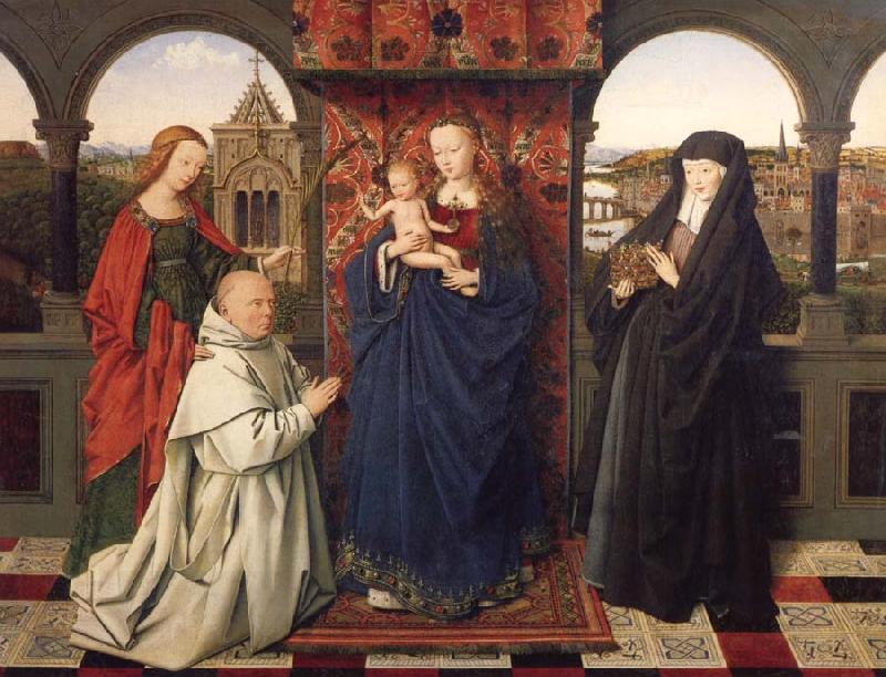 Jan Van Eyck Virgin and child,with saints and donor China oil painting art